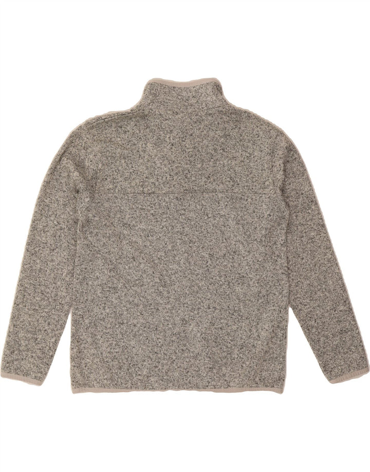 EDDIE BAUER Womens Button Neck Sweatshirt Jumper UK 16 Large Grey Flecked Vintage Eddie Bauer and Second-Hand Eddie Bauer from Messina Hembry 