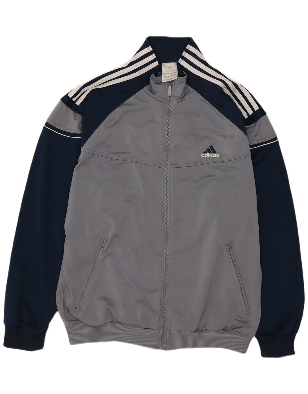 Adidas Veste de survêtement pour homme UK 44/46 Large Gris Colorblock Polyester