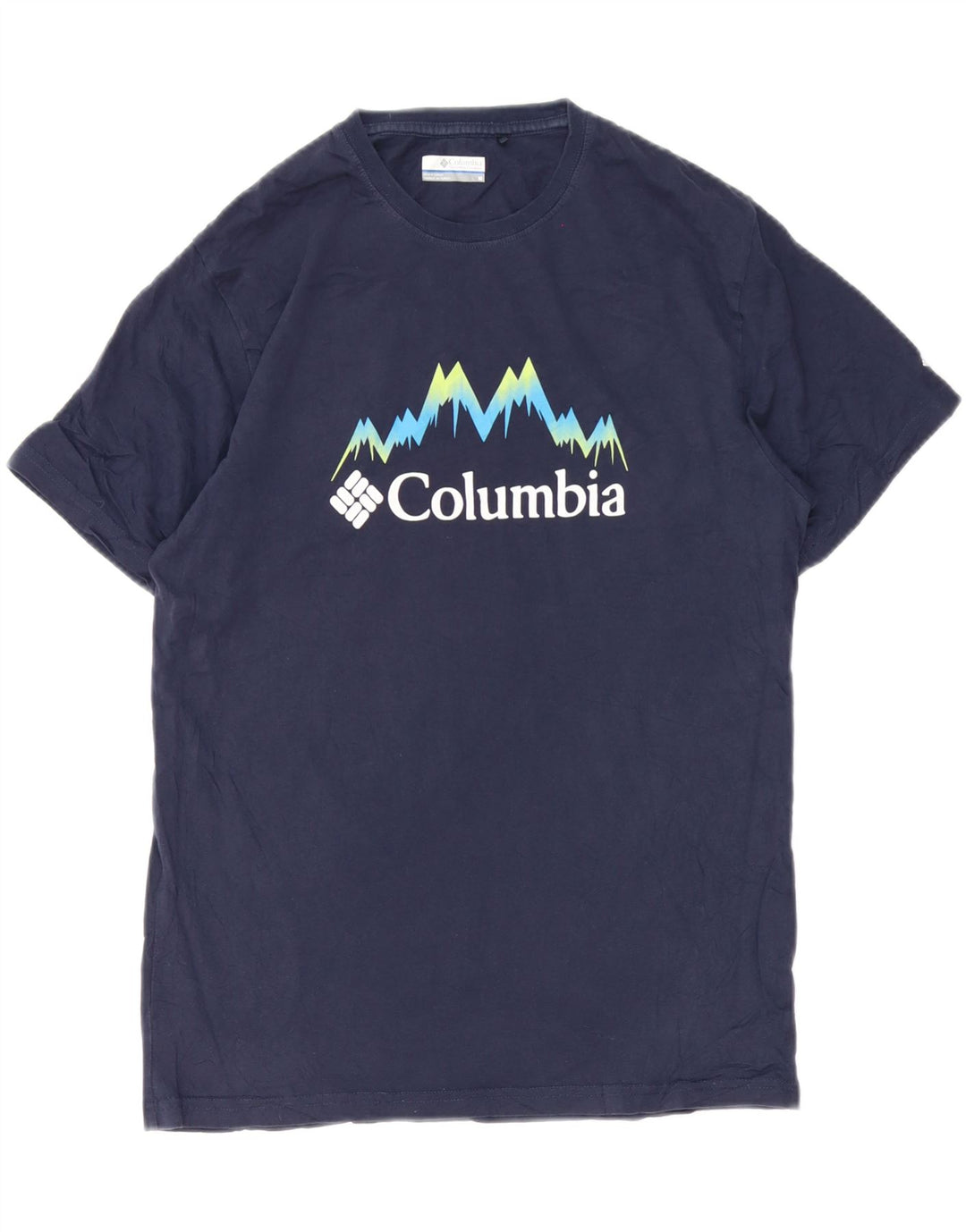 Columbia Mens Graphic T-Shirt Top Medium Navy Blue Cotton