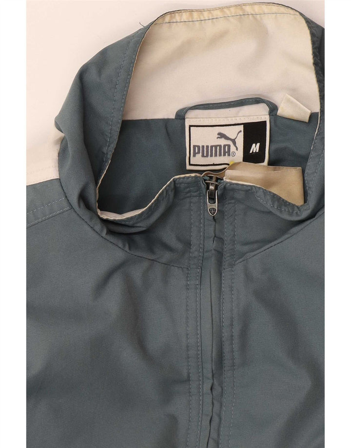 Puma Mens Loose Fit Anorak Jacket UK 38 Medium Blue Colourblock