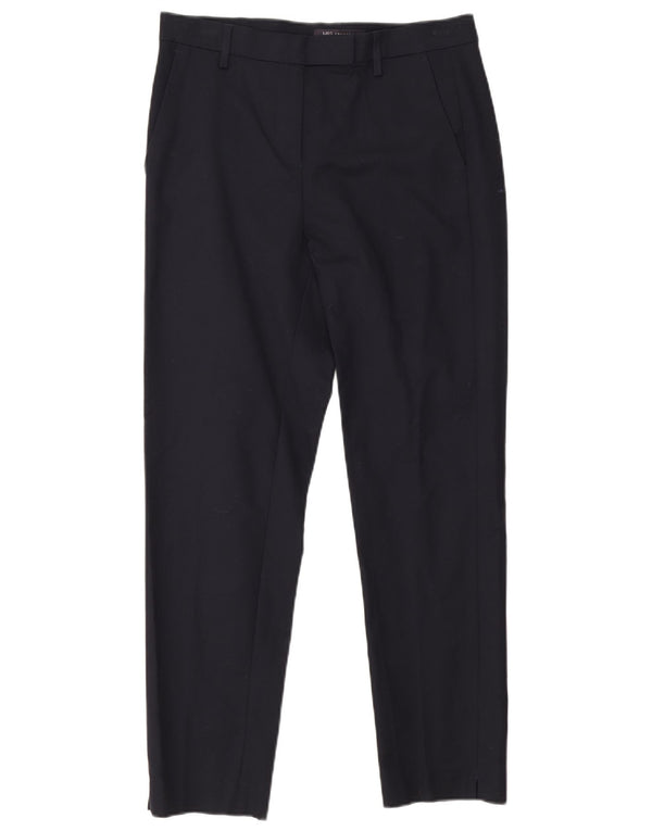 Marks & Spencer Pantalones informales ajustados para mujer UK 12 Medium W30 L26 Azul marino