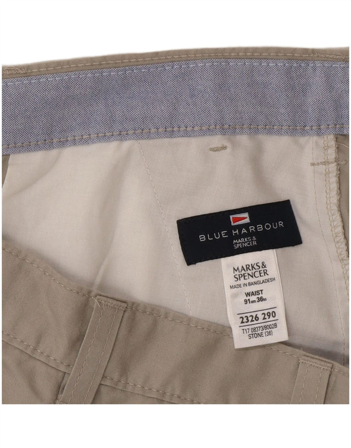 Marks & Spencer Herre Blue Harbor Chino Shorts W36 Large Grå Bomuld
