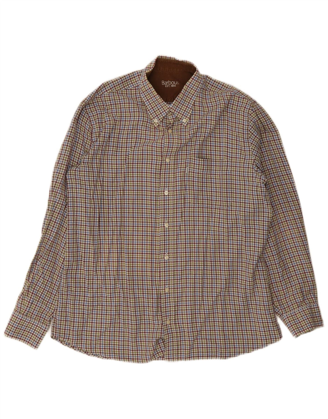 Barbour Camicia da uomo in flanella XL a quadretti multicolore