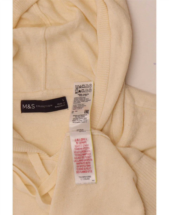 Marks & Spencer Womens Hooded Oversized Jumper Sweater UK 16 Large Beige