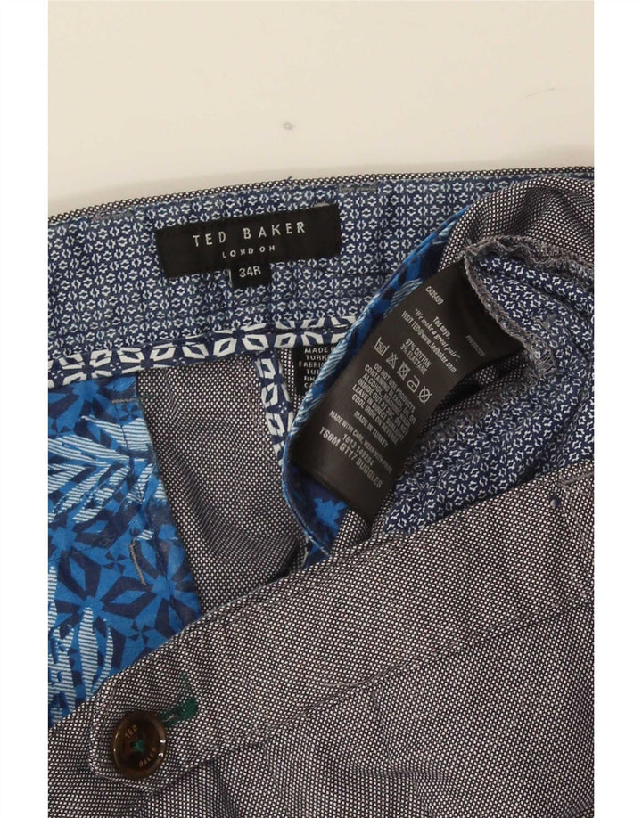 Pantaloni da abito slim da uomo Ted Baker W34 L31 in cotone grigio