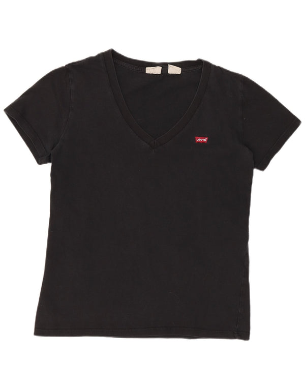 Levi's Womens T-Shirt Top UK 2 2XS Black Cotton