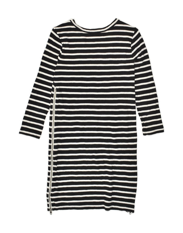 Женское платье-футболка с длинным рукавом J. CREW UK 2 2XS, хлопок в черную полоску