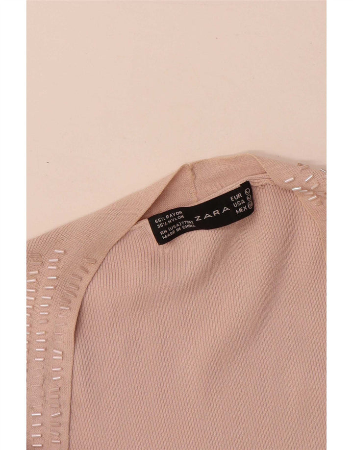 Zara Womens Blouse Top UK 14 Large Pink Rayon