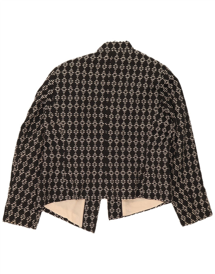 Marks & Spencer Womens Open Blazer Jacket UK 16 Large Black Geometric