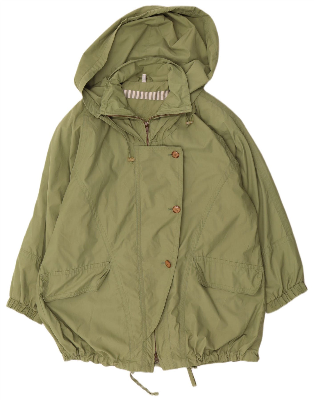 Galleri Dame Hætte Oversized regnjakke UK 12 Medium Green Polyester
