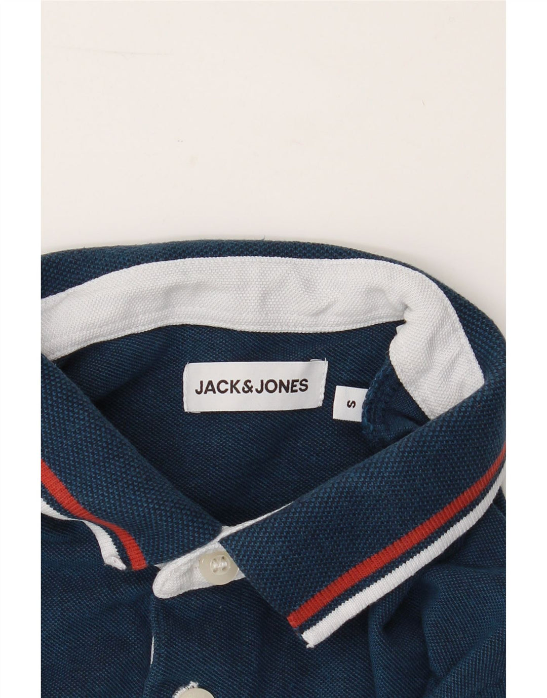 JACK & JONES Mens Polo Shirt Small Navy Blue Cotton Vintage Jack & Jones and Second-Hand Jack & Jones from Messina Hembry 