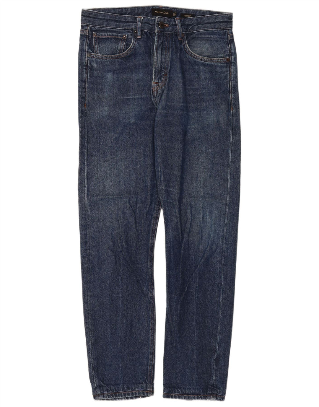 MASSIMO DUTTI Mens Straight Jeans EU 38 Small W30 L30 Blue Cotton