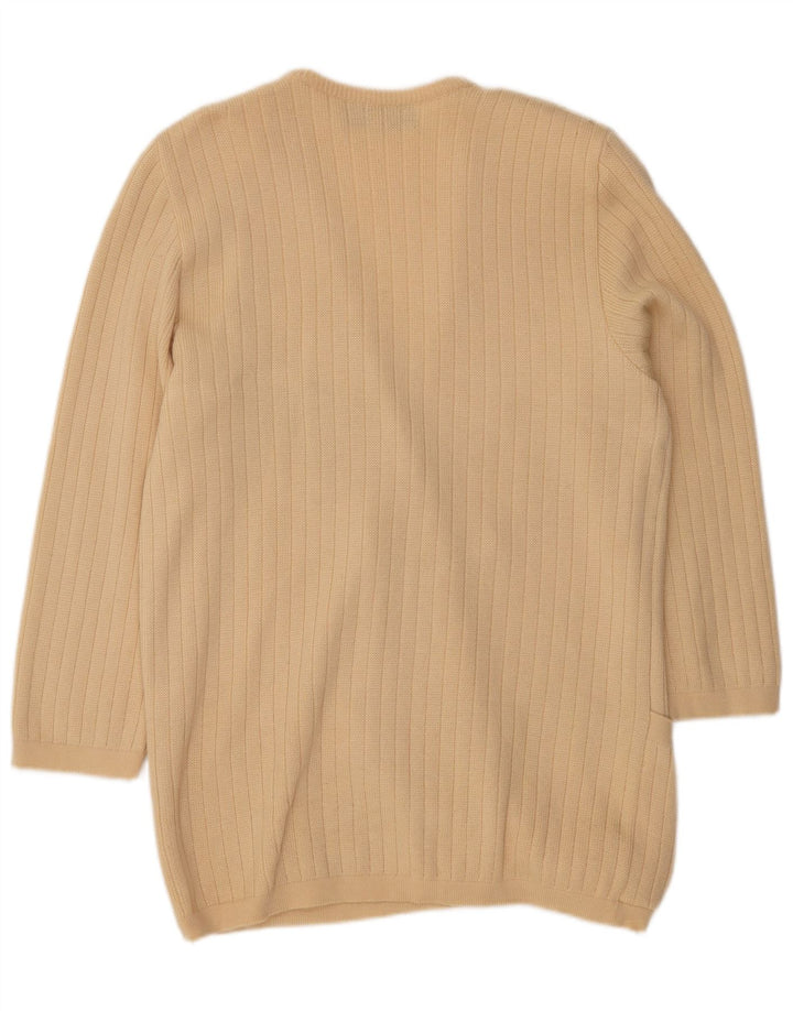 St. Germain Dame Grafisk Longline Cardigan Sweater IT 48 XL Beige Uld