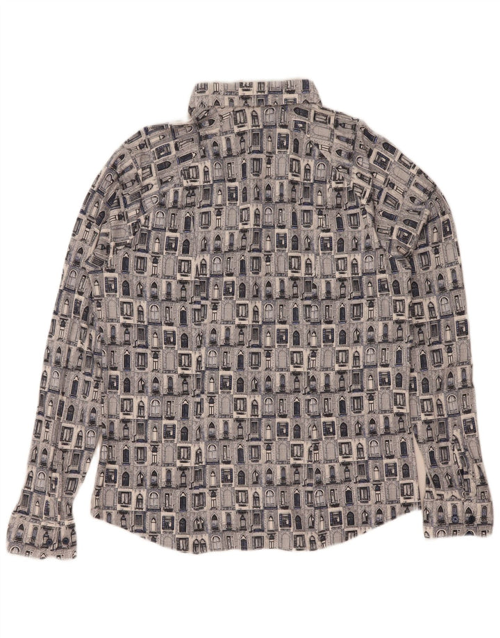 Desoto Chemise à motif abstrait pour hommes, grand coton bleu