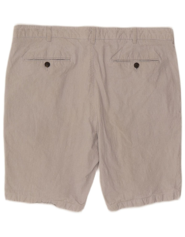 Pantaloncini chino da uomo Marks & Spencer W40 XL cotone gessato grigio