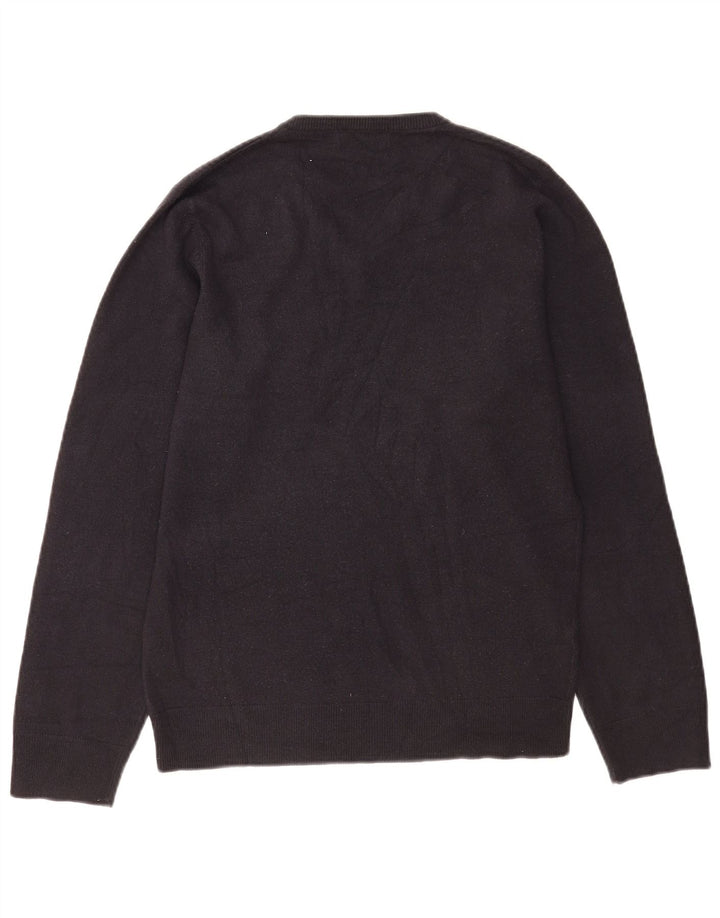 Marks & Spencer Mens Blue Harbour V-Neck Jumper Sweater Small Navy Blue
