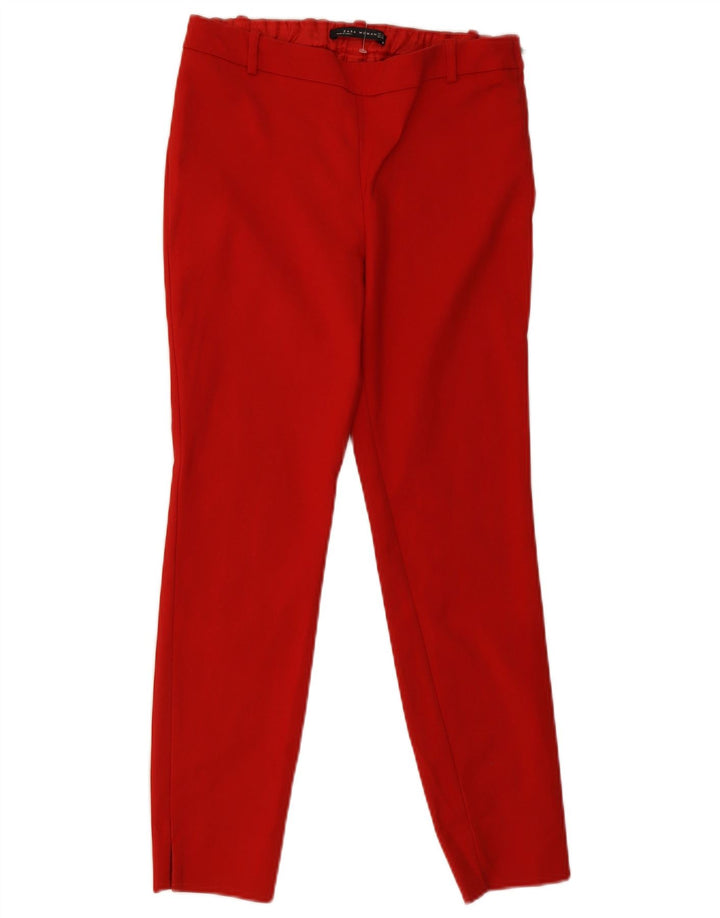 Schmale Freizeithose für Damen von Zara, Größe S, W26, L26, Rot