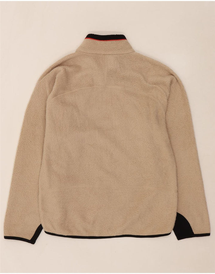 FILA Mens Fleece Jacket UK 40 Large Beige Colourblock Polyester
