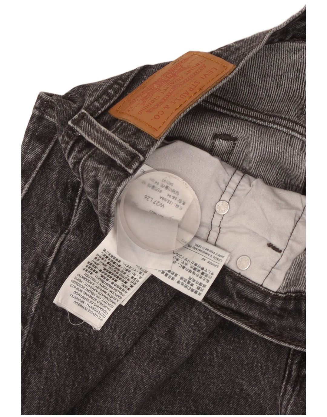 Levi's Womens 501 Straight Jeans W27 L26 Grey Cotton