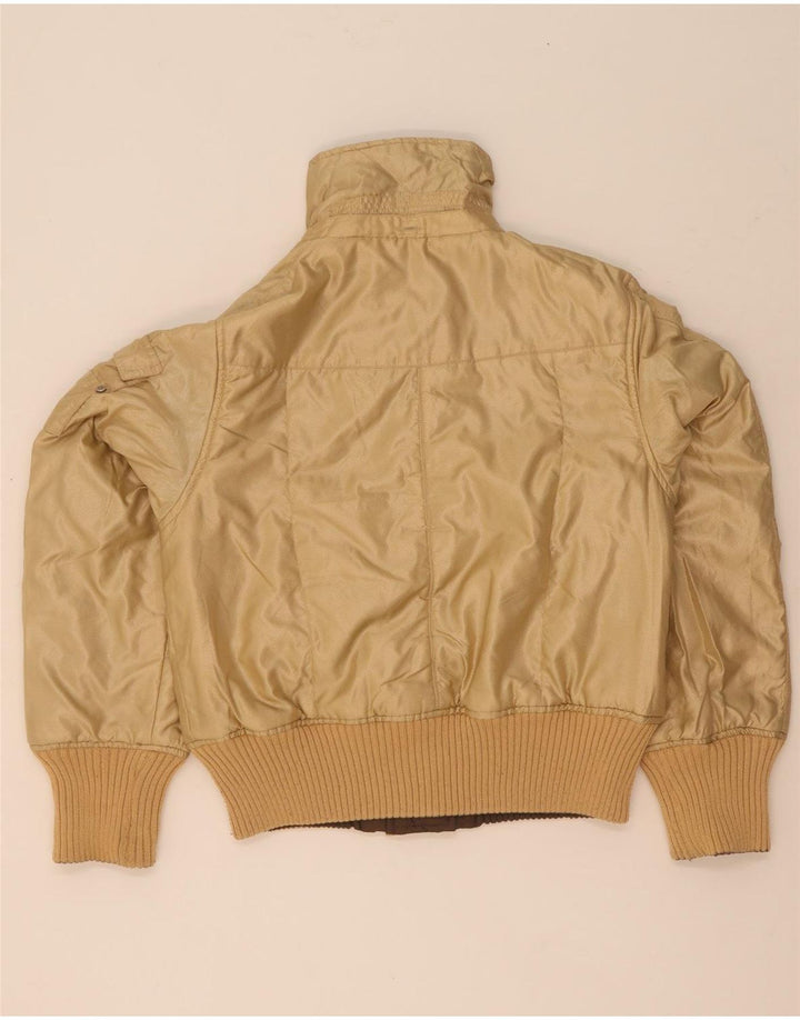 Vintage Womens Reversible Padded Jacket EU 42 Large Brown Polyester
