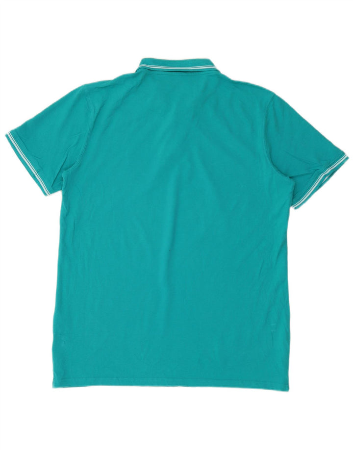 Carrera Mens Polo Shirt 2XL Turquoise Cotton