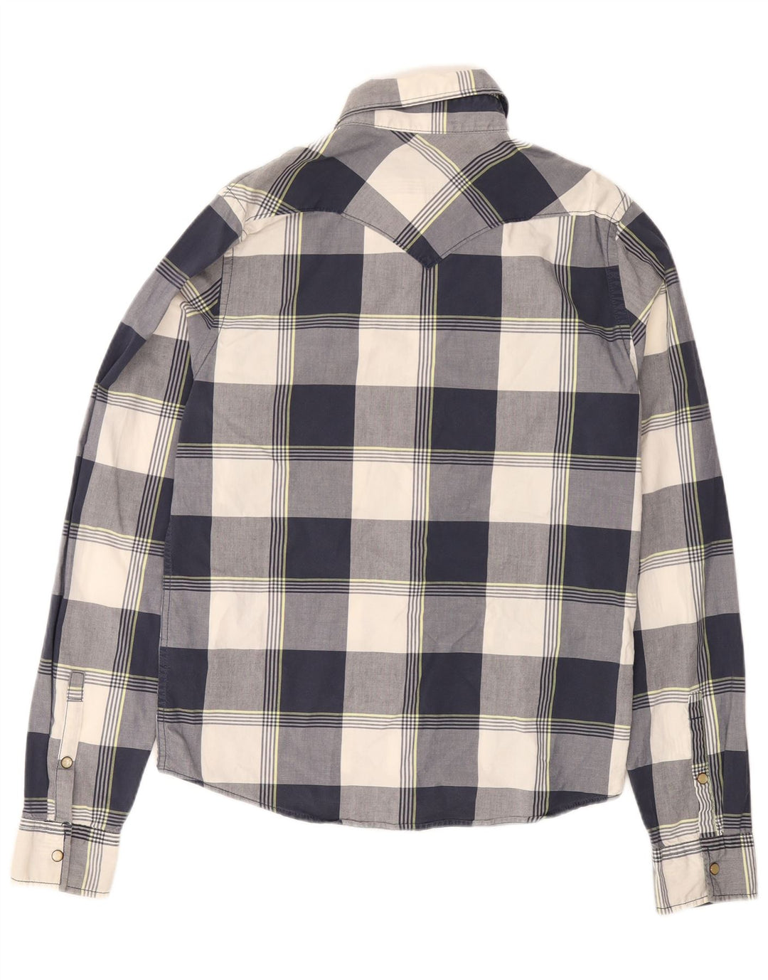 HOLLISTER Mens Shirt Medium Navy Blue Check Cotton