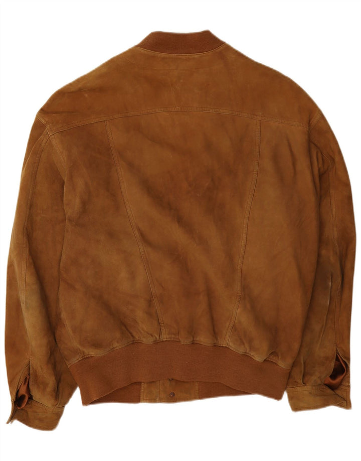 Vintage muška bomber jakna od brušene kože IT 46, mala bež koža
