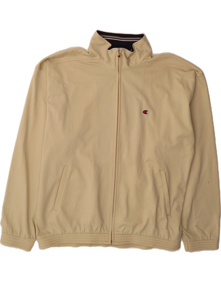 CHAMPION Mens Tracksuit Top Jacket XL Beige Polyester Vintage Champion and Second-Hand Champion from Messina Hembry 