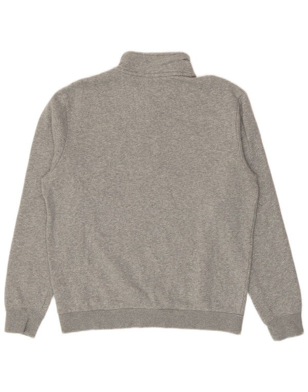 Nike Mens Zip Neck Sweatshirt Jumper Medium Grey Colourblock Cotton