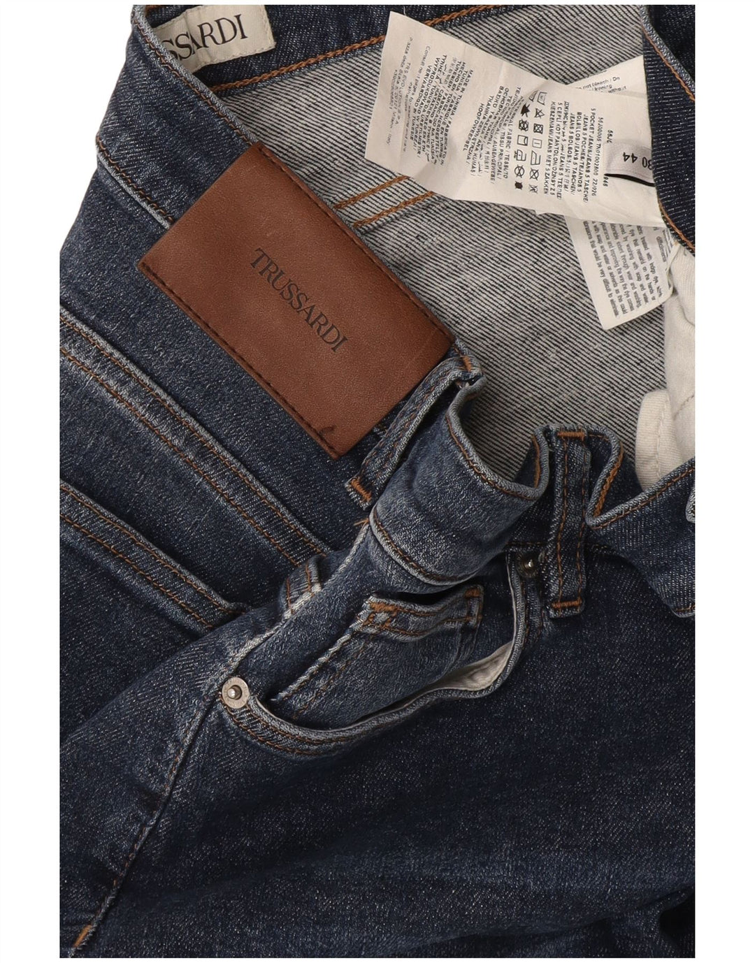 Trussardi Womens Slim Jeans IT 44 Medium W30 L32 Navy Blue Cotton