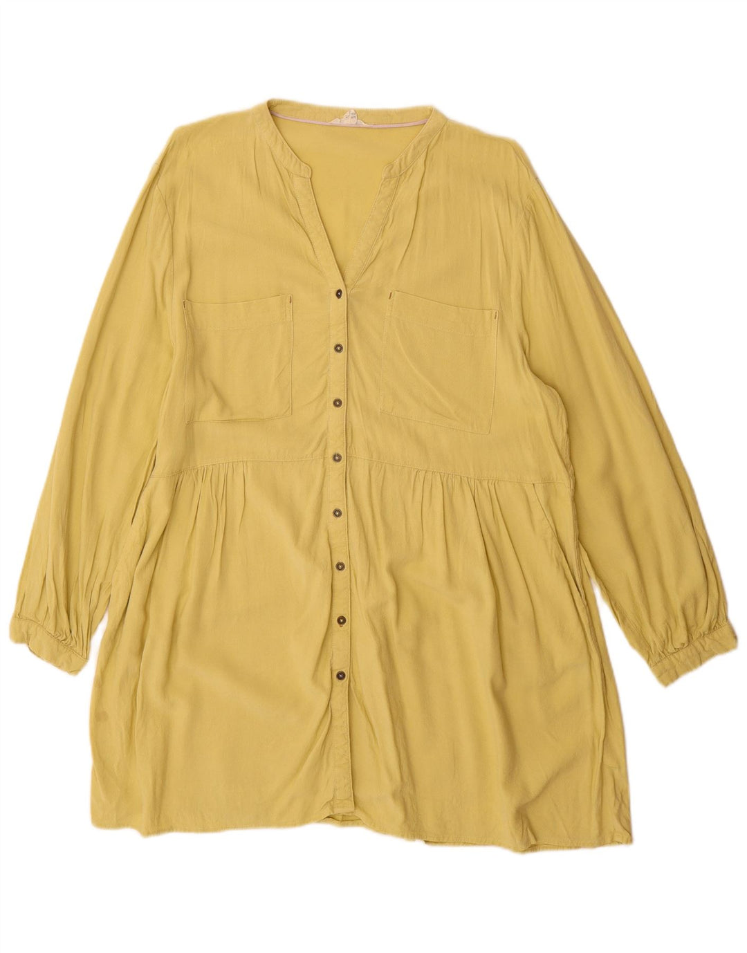 White Stuff Womens Tiered Dress UK 16 Large Yellow Viscose
