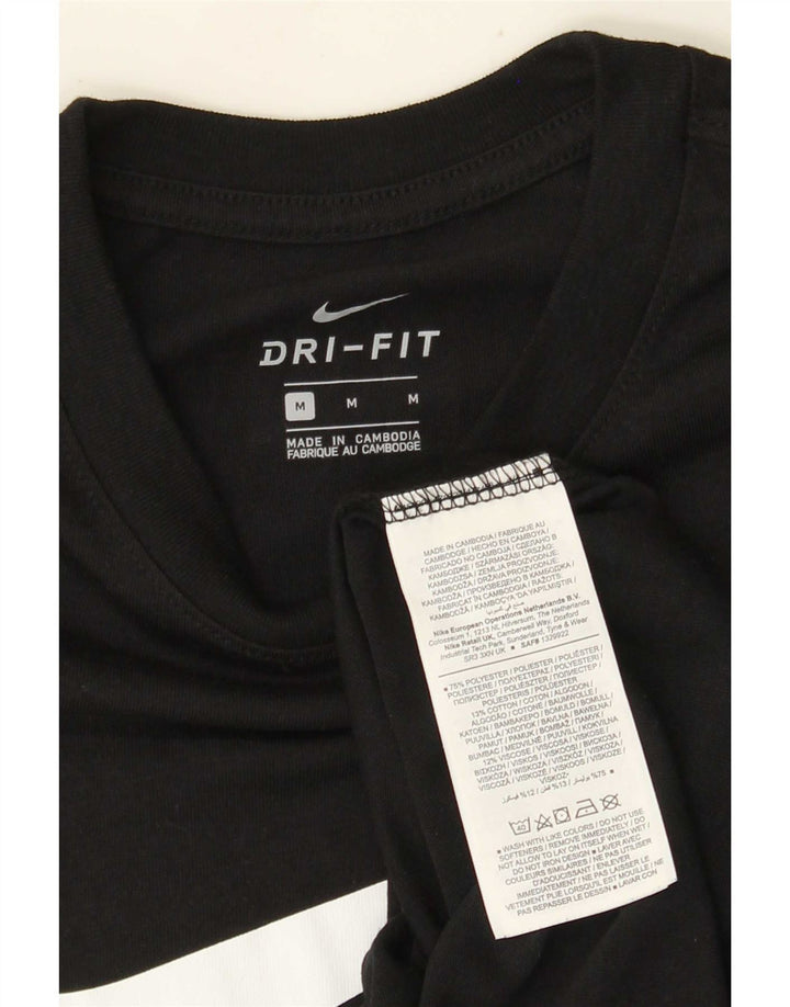 Nike Mens Dri Fit Graphic T-Shirt Top Medium Black Polyester