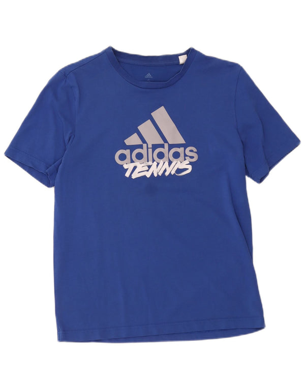 Adidas Mens Tennis Graphic T-Shirt Top Small Blue Cotton