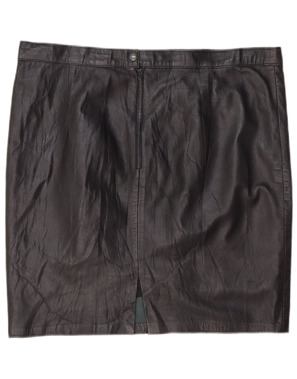 Lavorazione Artigiana Mini jupe en cuir femme W36 XL noir
