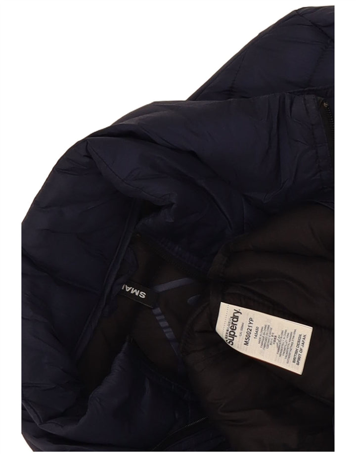 Superdry Veste matelassée pour homme UK 36 Small Bleu marine Nylon