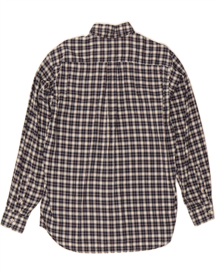 GOOSE & GANDER Mens Flannel Shirt Size 46 XL Navy Blue Check Vintage Goose & Gander and Second-Hand Goose & Gander from Messina Hembry 