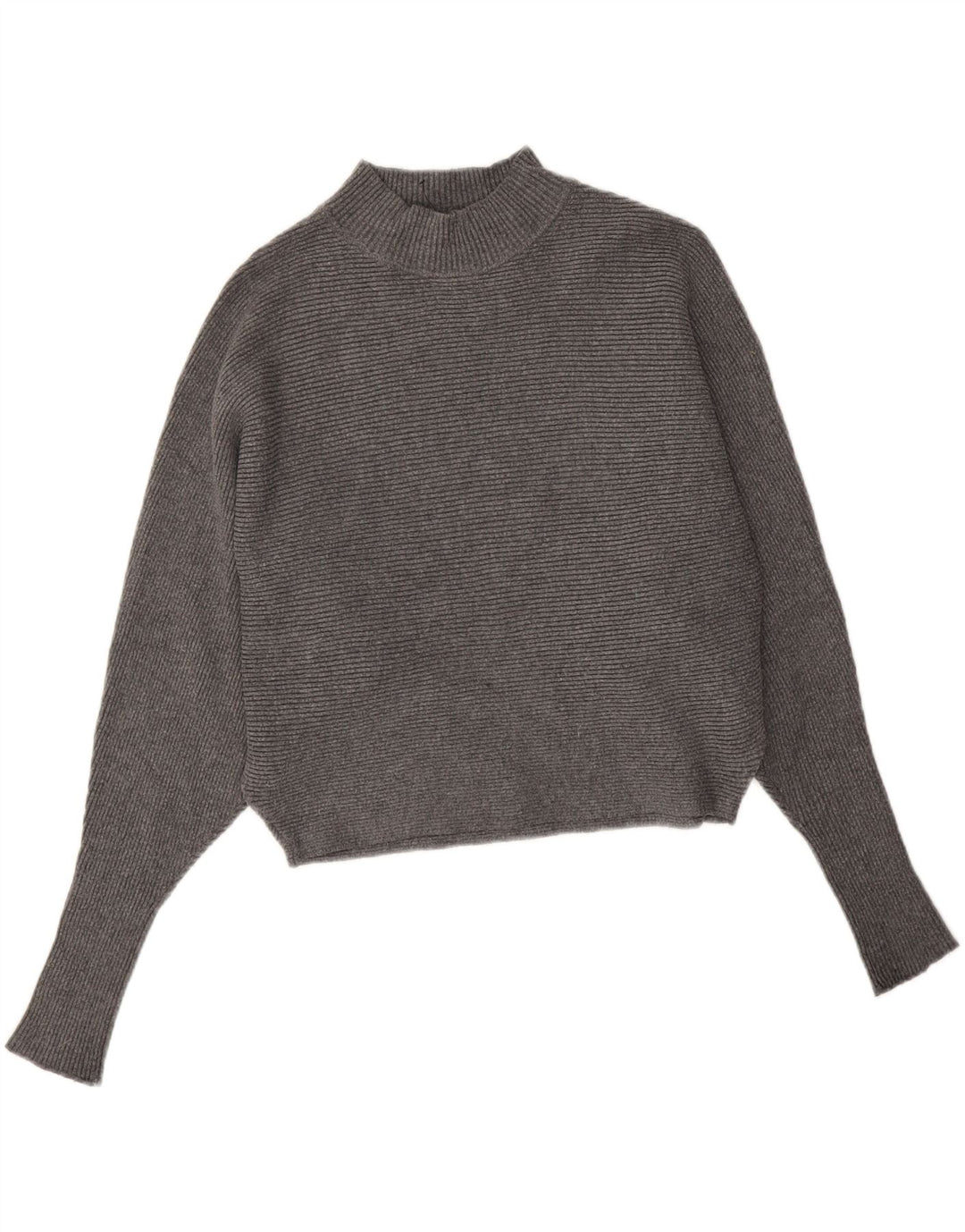 Maglione corto oversize con collo dolcevita corto da donna Zara UK 10 piccolo grigio