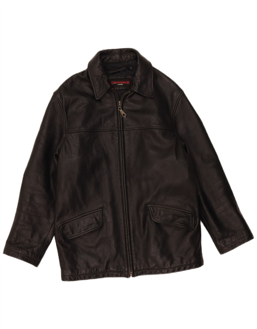 Chevignon Chaqueta de cuero para hombre UK 36 Small Black Leather