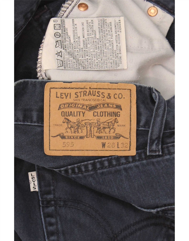 Levi's Womens 595 Straight Jeans W28 L27 Navy Blue Cotton