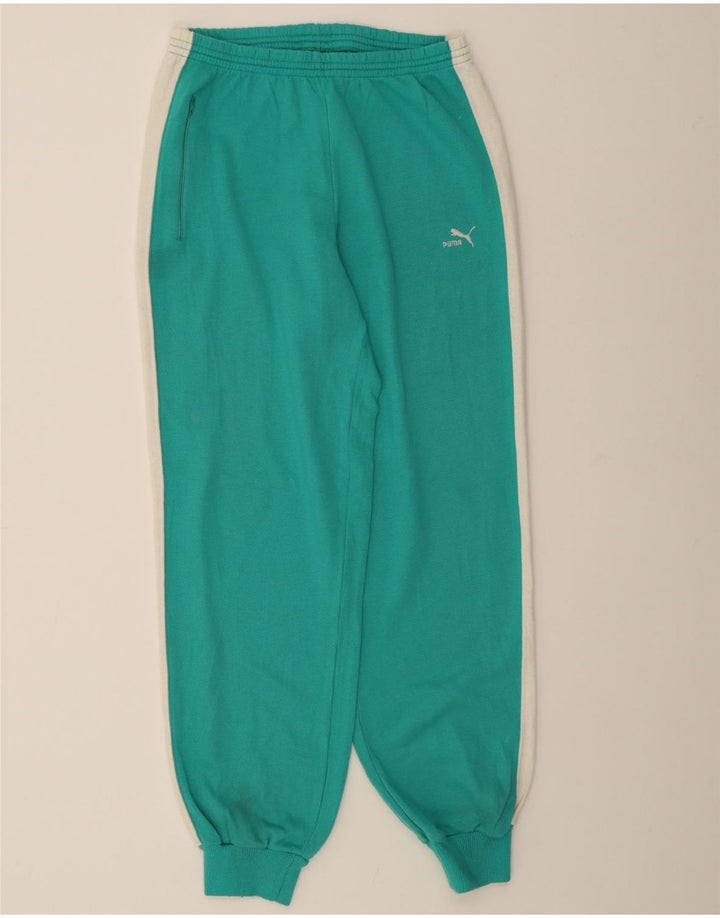 PUMA Mens Tracksuit Trousers Joggers Medium  Green Colourblock Polyester Vintage Puma and Second-Hand Puma from Messina Hembry 