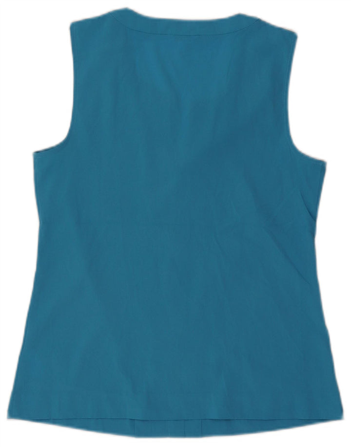 Calvin Klein Womens Sleeveless Blouse Top UK 6 XS Blue Polyester