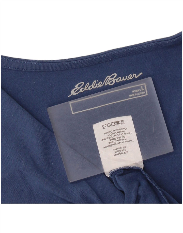 Eddie Bauer Womens Sleeveless A-Line Dress UK 14 Large Blue Polyester
