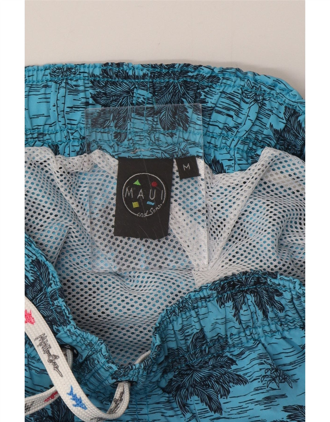 MAUI AND SONS Mens Swimming Shorts Medium Blue Polyamide Hawaiian