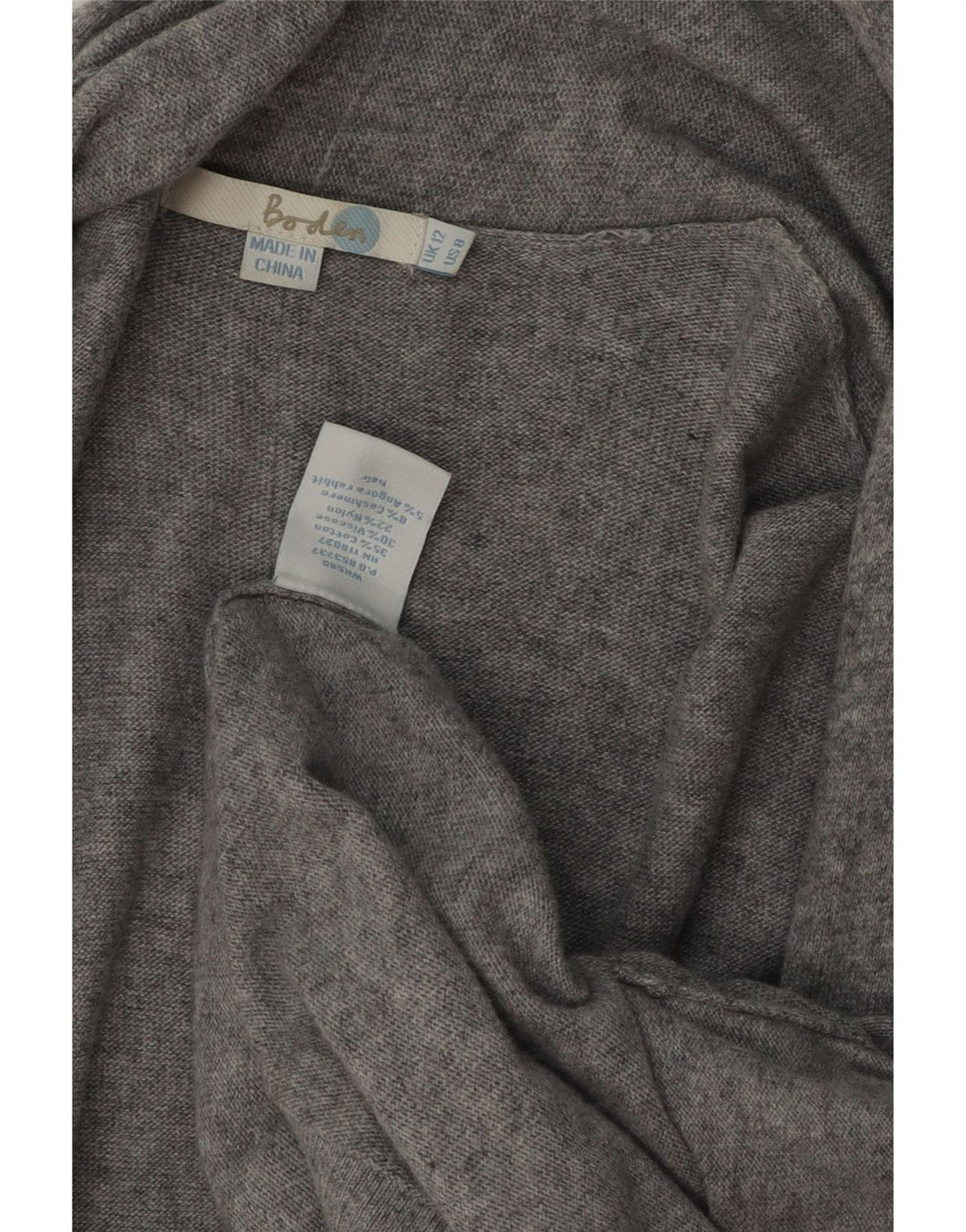 Boden Womens Sleeveless Cardigan Sweater UK 12 Medium Grey Cotton