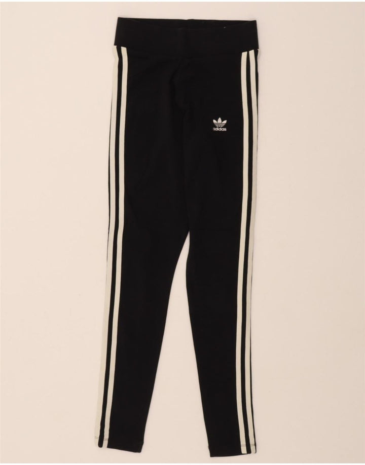 ADIDAS Womens Leggings UK 8 Small Black Cotton Vintage Adidas and Second-Hand Adidas from Messina Hembry 
