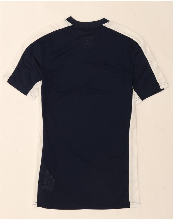 Nike Mens Dri Fit Slim T-Shirt Top XS Navy Blue Colourblock Polyester