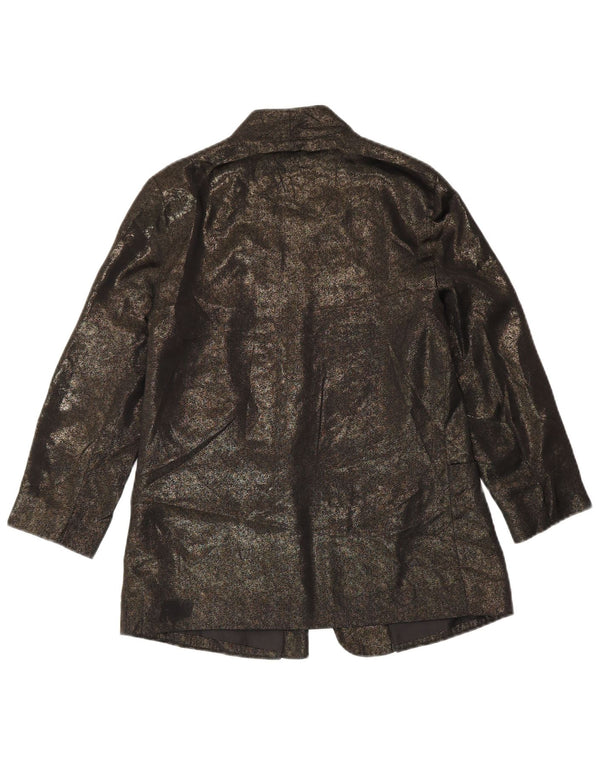 Oasis Womens 3/4 Sleeve Open Blazer Jacket UK 8 Small Khaki Polyester