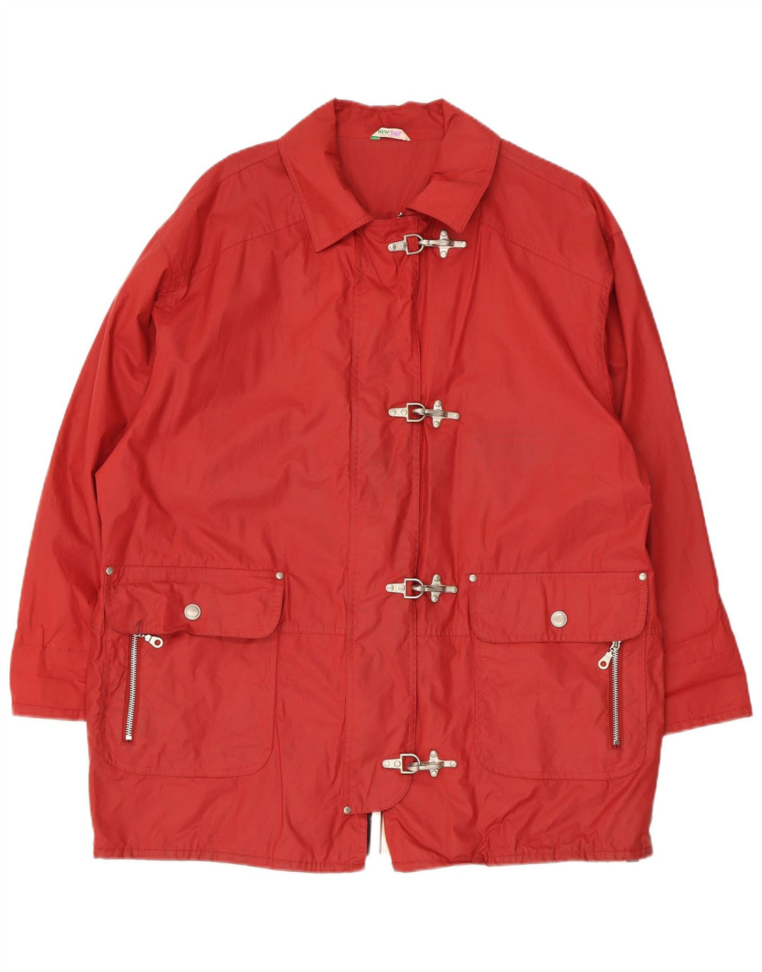 C&A Womens New Fast Oversized Duffle Coat UK 16 Large Red Cotton