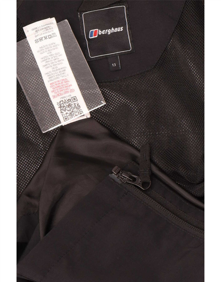 Berghaus Veste de pluie à capuche garçon 12-13 ans Noir Polyester