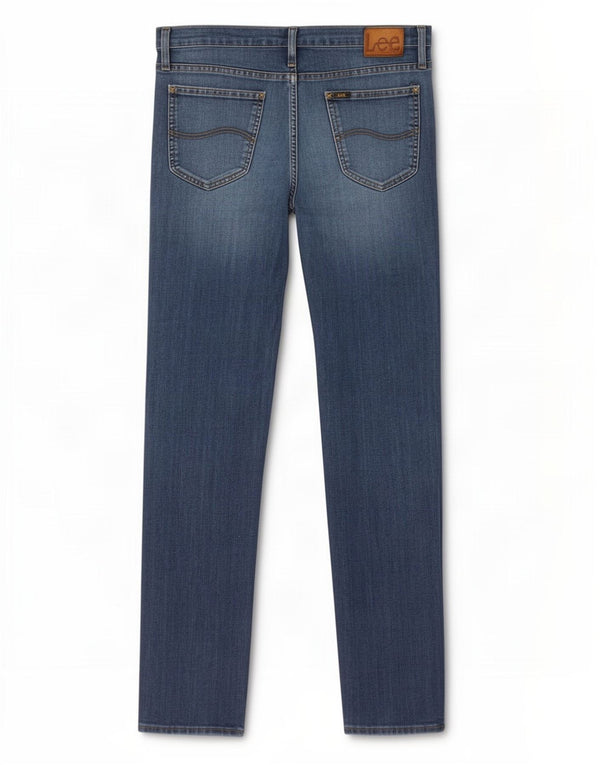 Lee Mens Daren Zip Fly Straight Jeans W34 L34 Blå Bomuld